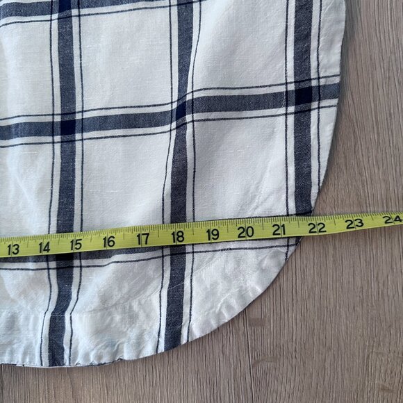 Midi/Maxi Shirt Dress sz 8  in Linen/Cotton- White & Blue Check - Picture 10 of 11